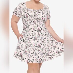 Hot Topic Celestial Print Witchy Florals Empire Dress XL